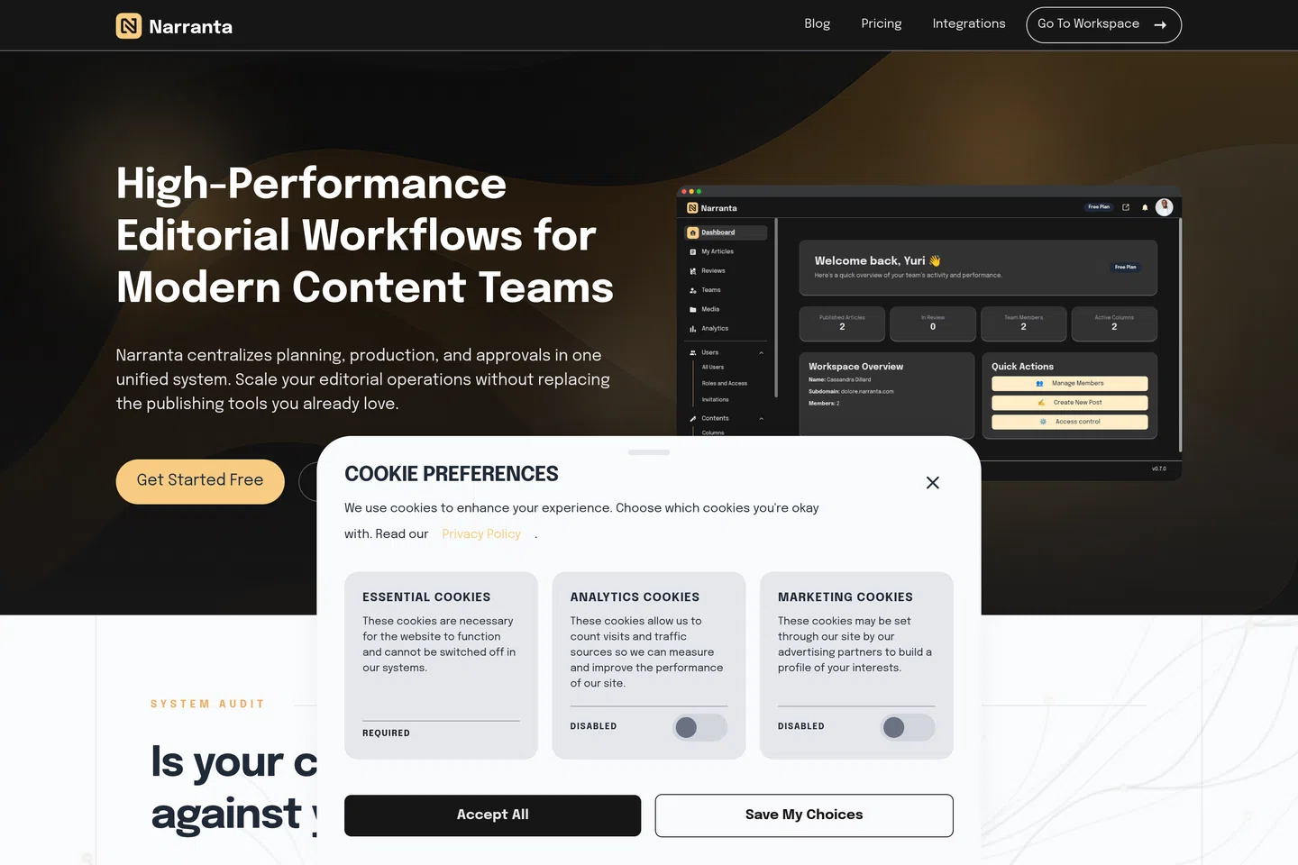 Narranta | Editorial Workflow & Content Approval Software for Teams screenshot