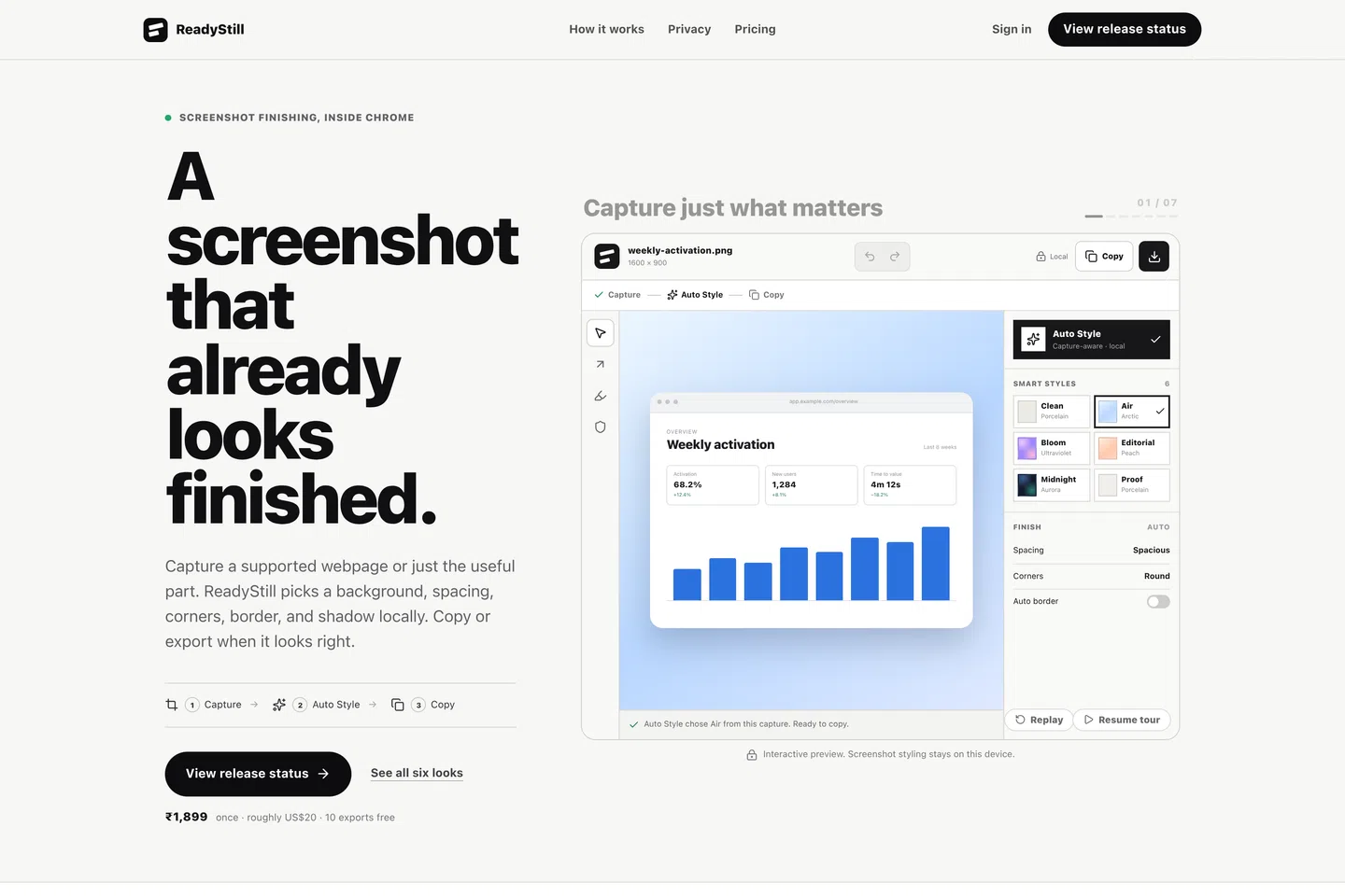ReadyStill — Chrome Screenshot Editor & Launch Pack screenshot