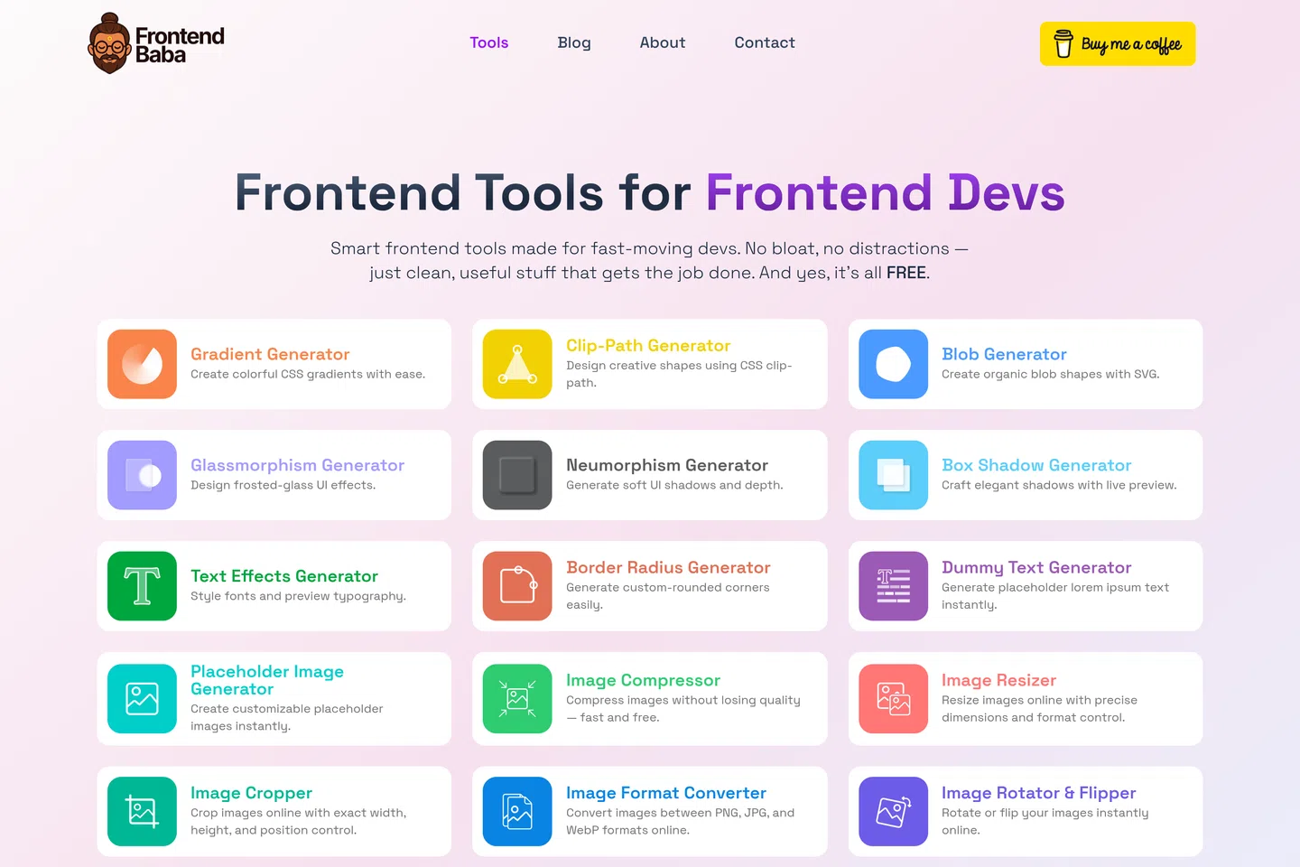 FrontendBaba - Frontend Tools for Frontend Devs screenshot