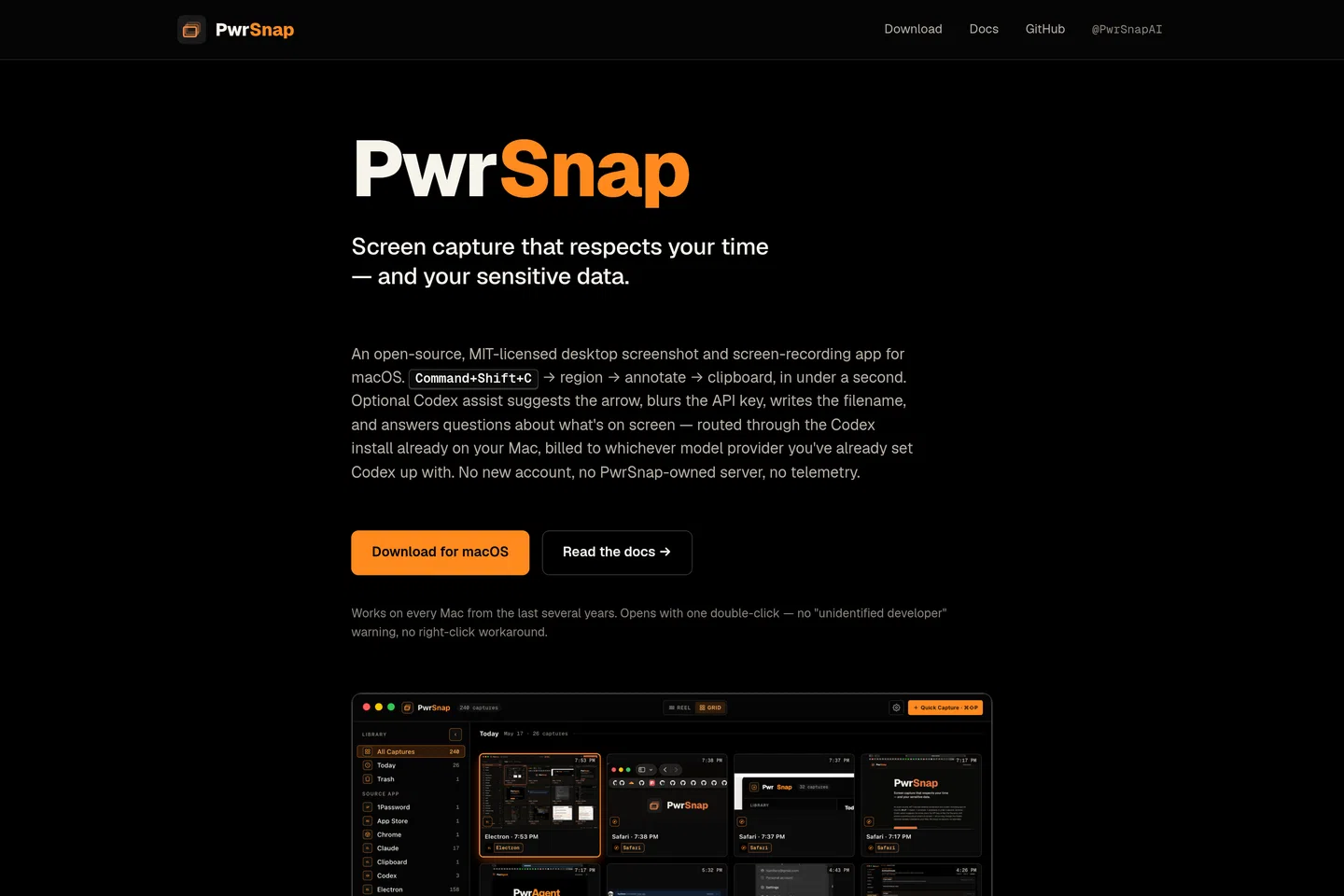 PwrSnap — Screen capture for the agent age screenshot