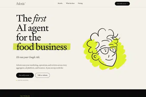 Adonis. The first AI agent for the food business.