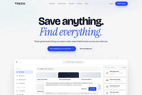 Trezio — Save anything. Find everything.