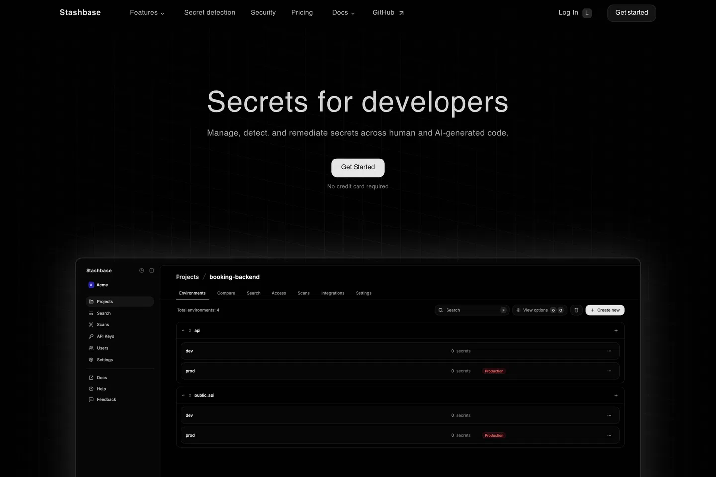 Stashbase | Secrets management for developers screenshot