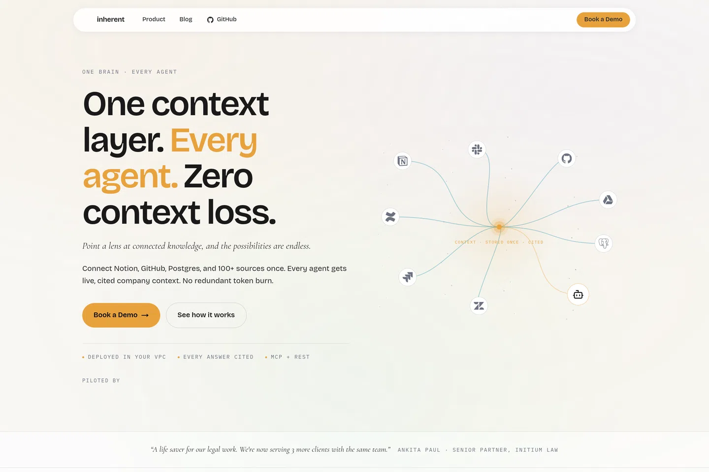 One Context Layer for Every Agent | Inherent screenshot