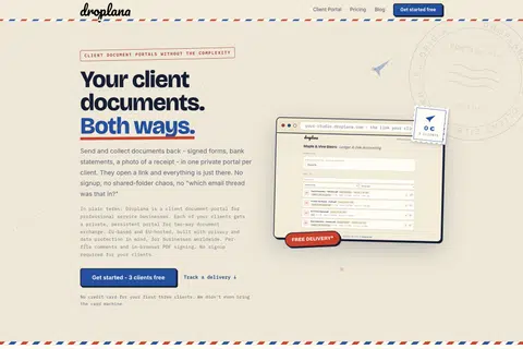 Droplana — Client portals without the complexity